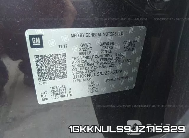 1GKKNULS9JZ175329 фото 10