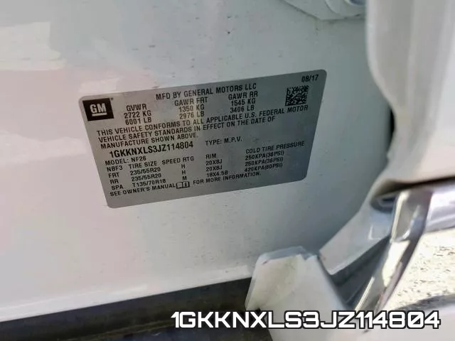 1GKKNXLS3JZ114804 фото 2
