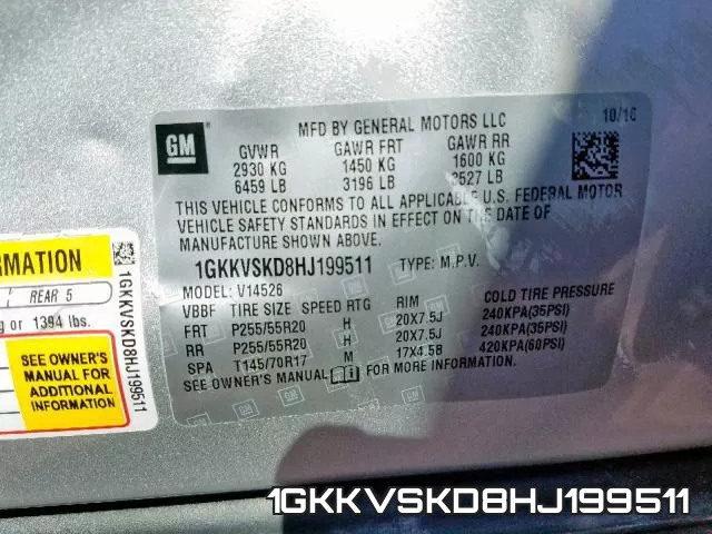 1GKKVSKD8HJ199511 фото 2