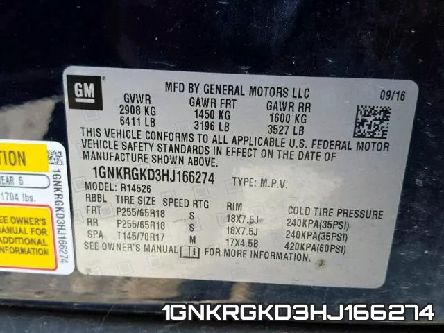 1GNKRGKD3HJ166274 фото 2