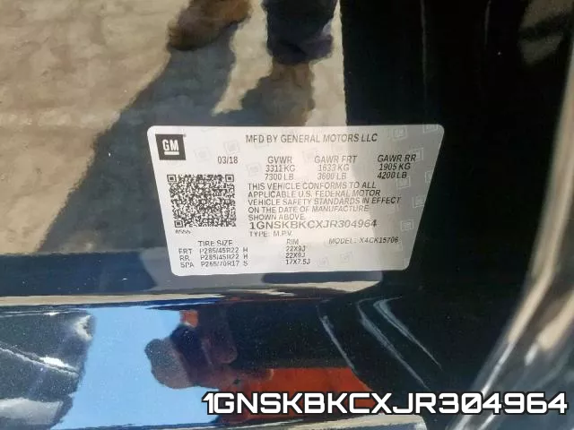 1GNSKBKCXJR304964 фото 2