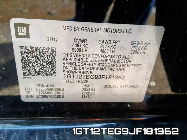 1GT12TEG9JF181362 фото 2