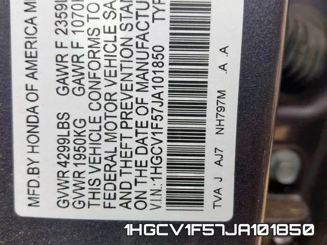 1HGCV1F57JA101850 фото 2