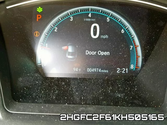 2HGFC2F61KH505165 фото 9