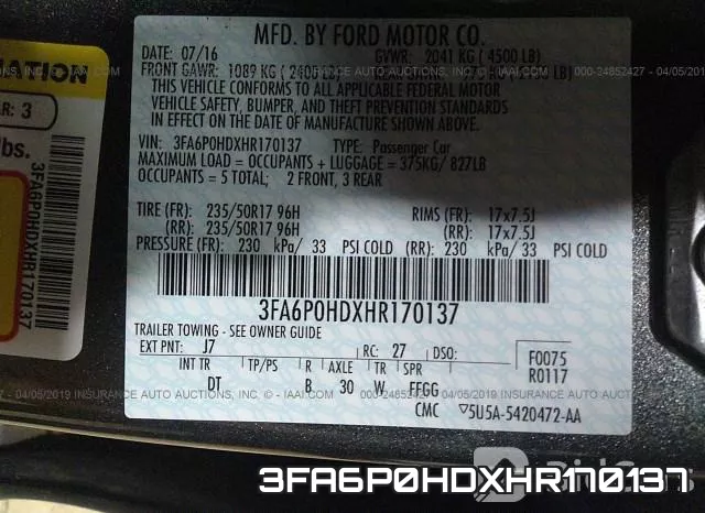 3FA6P0HDXHR170137 фото 10
