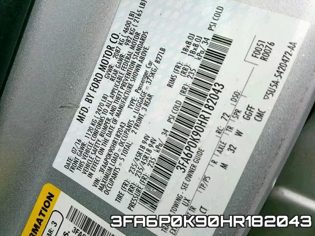 3FA6P0K90HR182043 фото 2