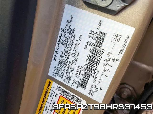 3FA6P0T98HR337453 фото 2