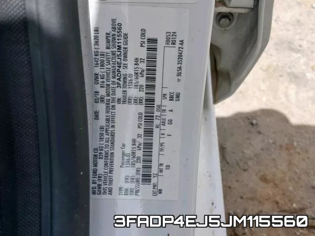 3FADP4EJ5JM115560 фото 2
