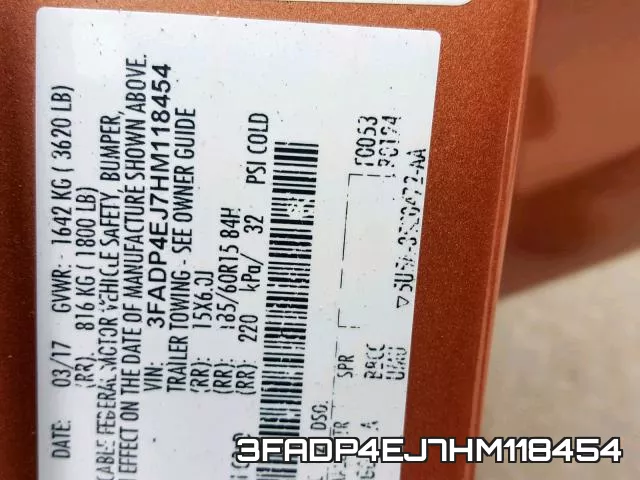 3FADP4EJ7HM118454 фото 2