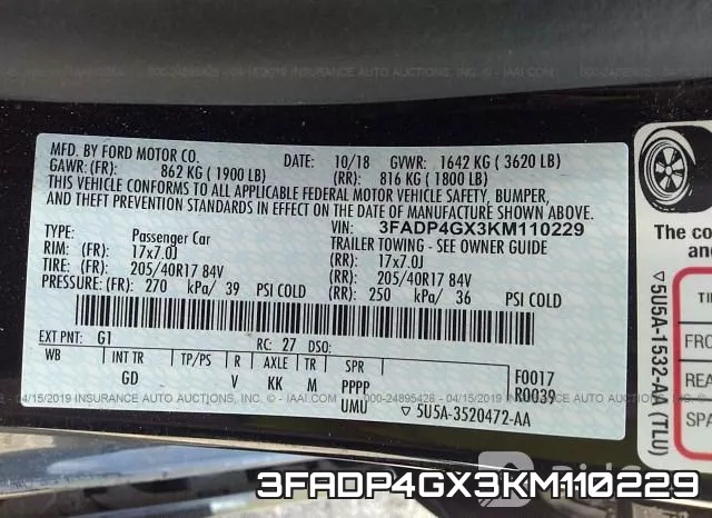 3FADP4GX3KM110229 фото 10