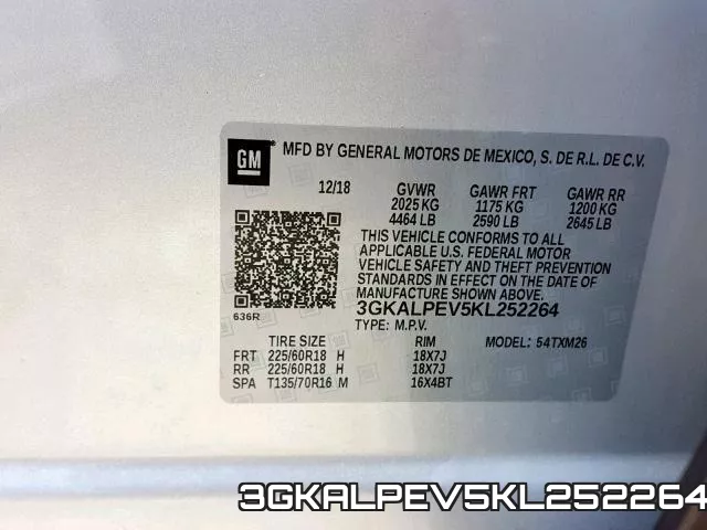 3GKALPEV5KL252264 фото 2