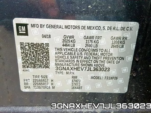 3GNAXHEV7JL363023 фото 2