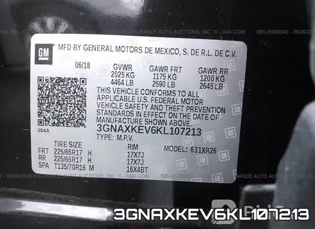 3GNAXKEV6KL107213 фото 10