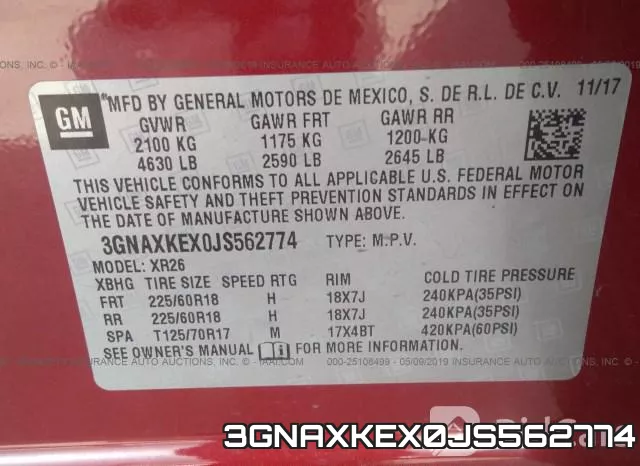 3GNAXKEX0JS562774 фото 10