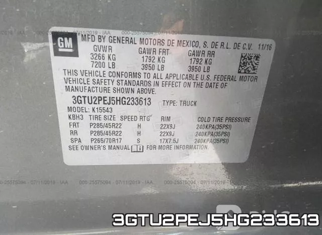 3GTU2PEJ5HG233613 фото 10