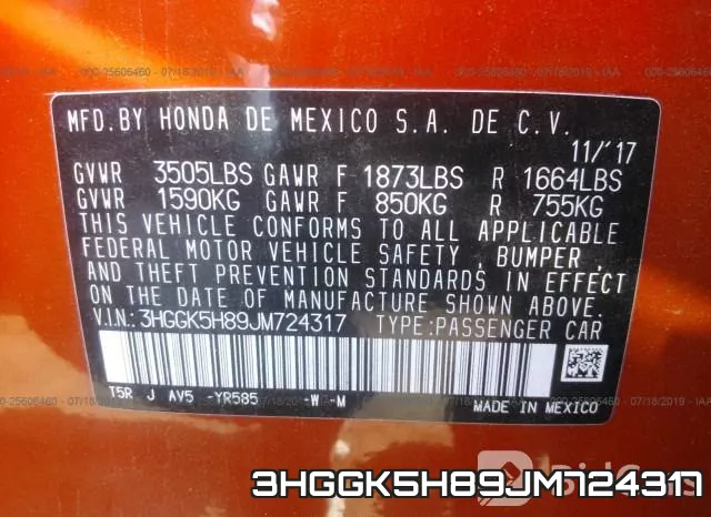 3HGGK5H89JM724317 фото 10