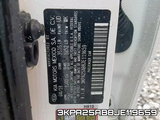 3KPA25AB8JE119659 фото 2