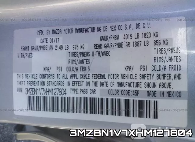 3MZBN1V7XHM127804 фото 10