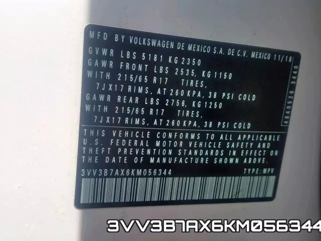 3VV3B7AX6KM056344 фото 2