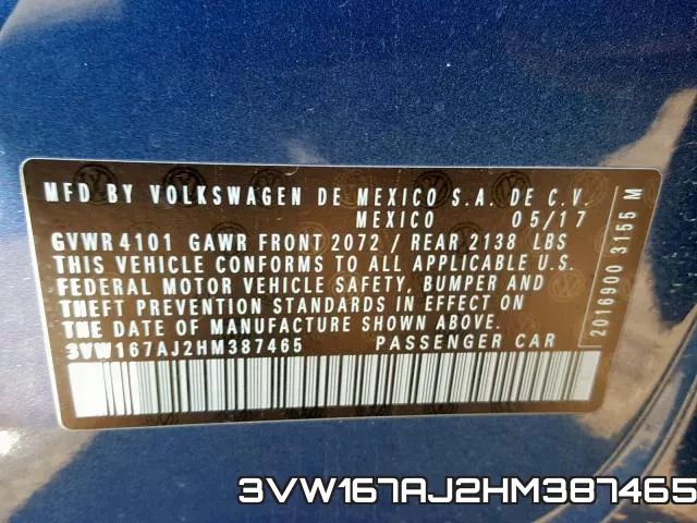 3VW167AJ2HM387465 фото 2