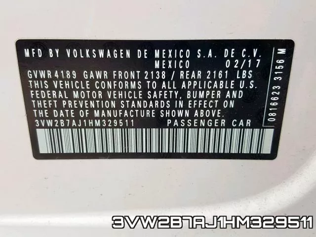 3VW2B7AJ1HM329511 фото 2