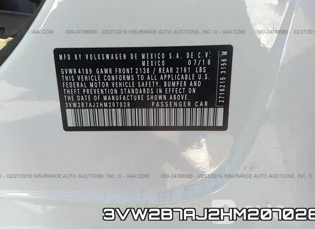 3VW2B7AJ2HM207028 фото 10