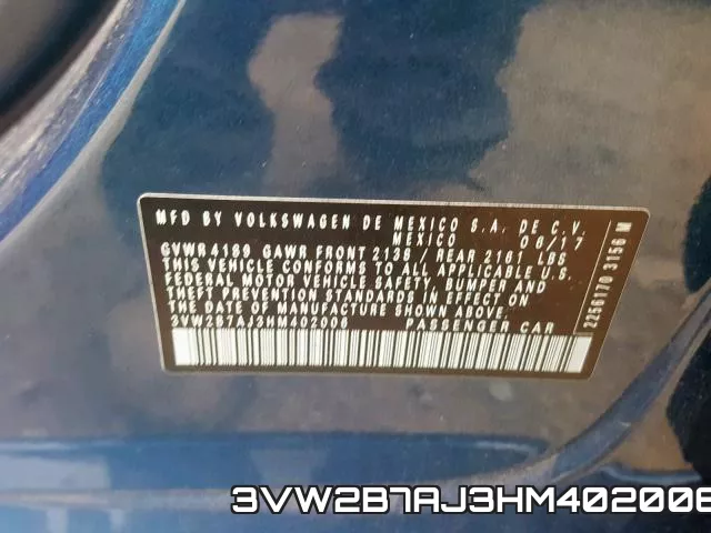 3VW2B7AJ3HM402006 фото 2