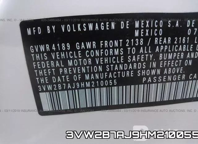 3VW2B7AJ9HM210055 фото 10