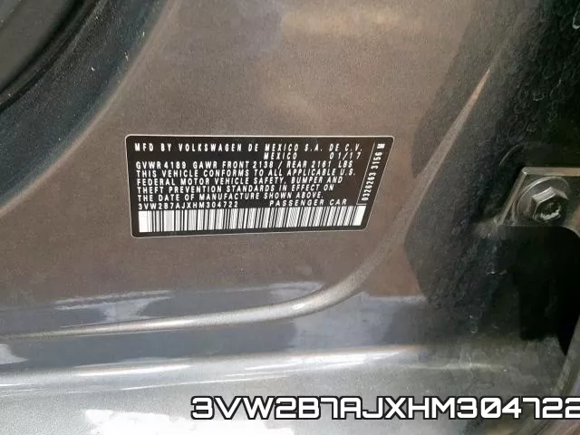 3VW2B7AJXHM304722 фото 2