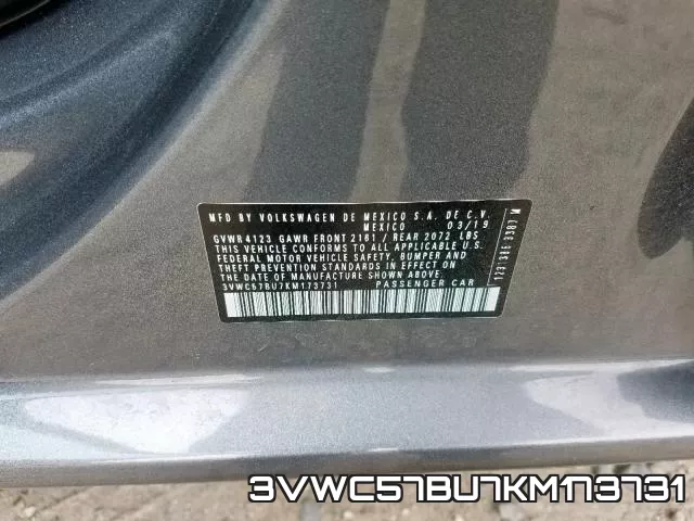 3VWC57BU7KM173731 фото 2