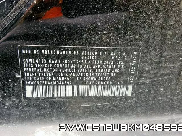 3VWC57BU8KM048592 фото 2