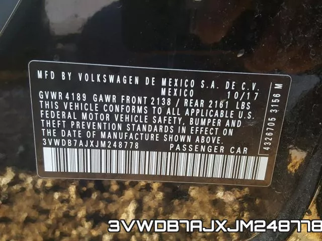 3VWDB7AJXJM248778 фото 2