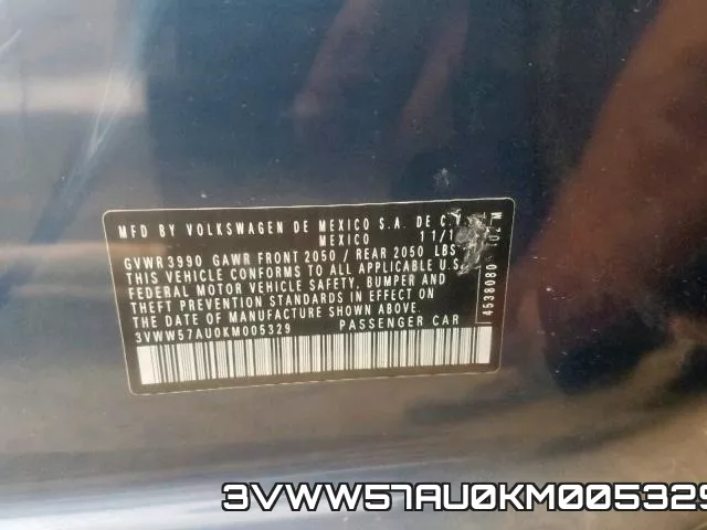 3VWW57AU0KM005329 фото 2