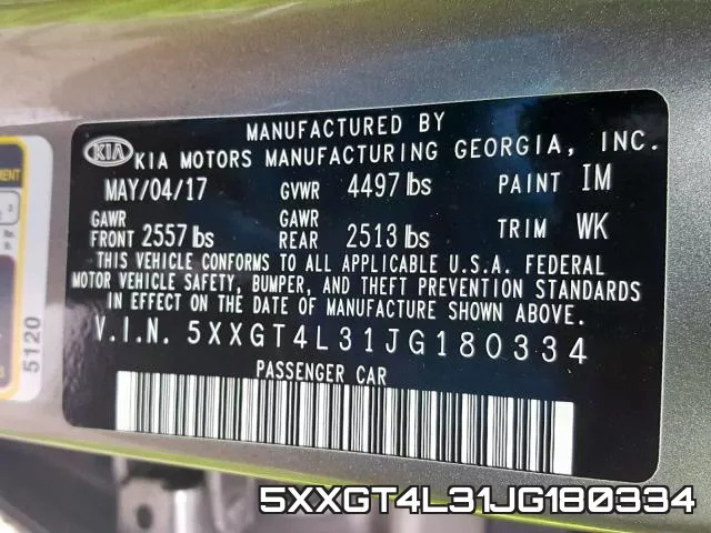 5XXGT4L31JG180334 фото 2