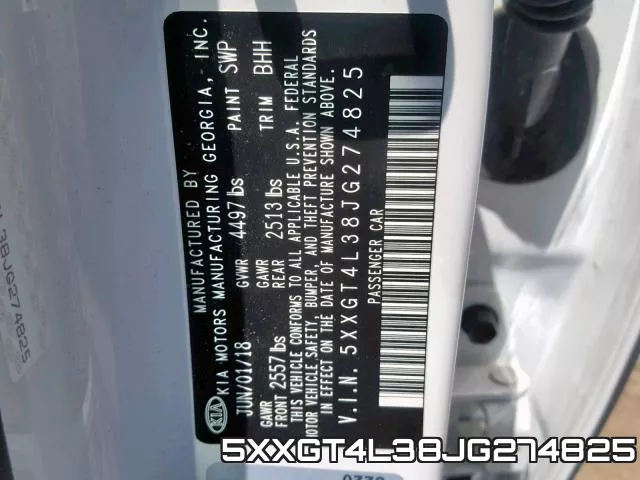 5XXGT4L38JG274825 фото 2