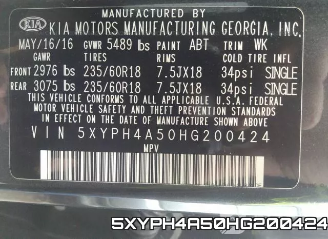 5XYPH4A50HG200424 фото 10