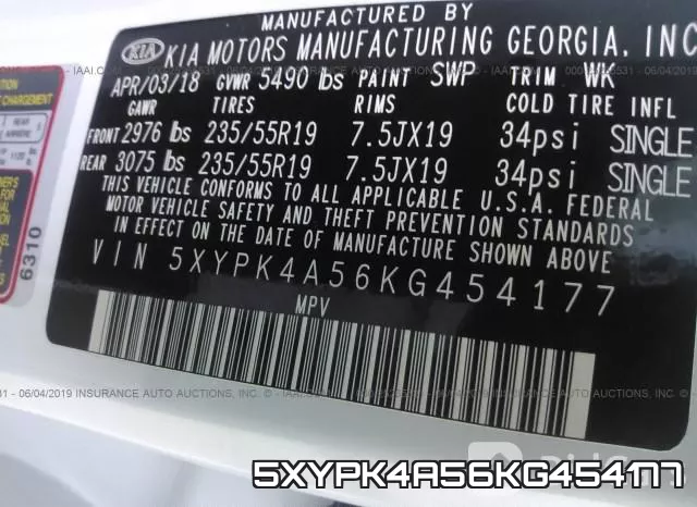 5XYPK4A56KG454177 фото 10
