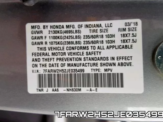 7FARW2H52JE035499 фото 2