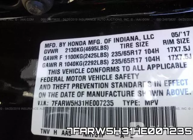 7FARW5H31HE007235 фото 10