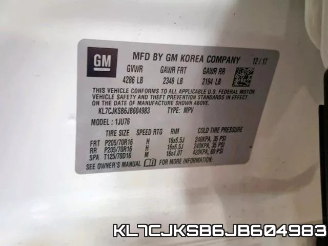 KL7CJKSB6JB604983 фото 2