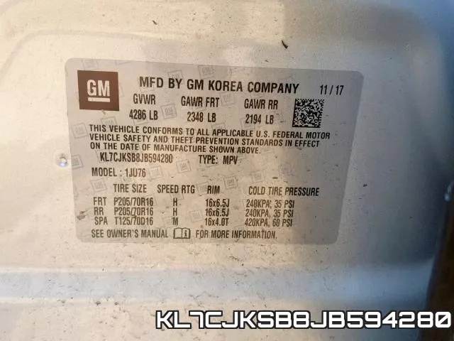 KL7CJKSB8JB594280 фото 2