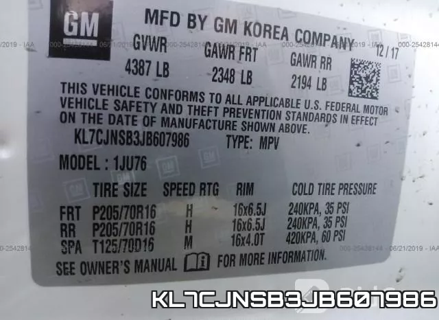 KL7CJNSB3JB607986 фото 10