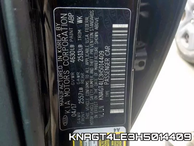KNAGT4LE3H5014409 фото 2