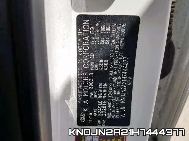 KNDJN2A21H7444377 фото 2