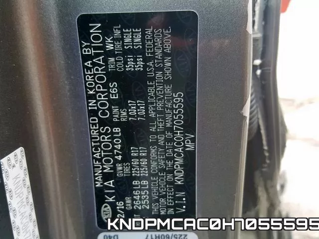 KNDPMCAC0H7055595 фото 2