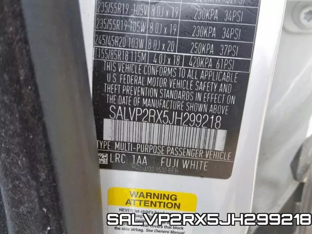 SALVP2RX5JH299218 фото 2