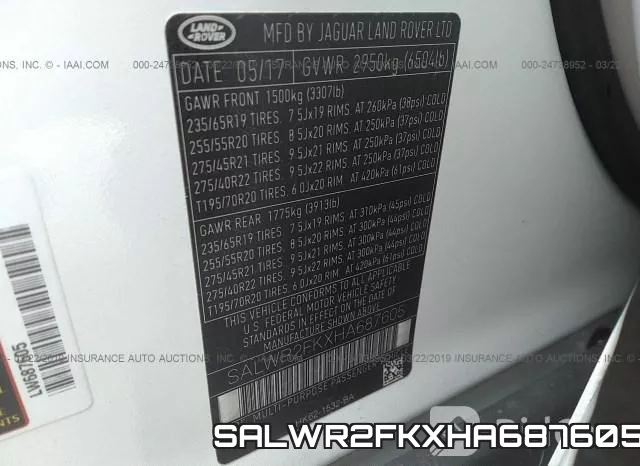 SALWR2FKXHA687605 фото 10