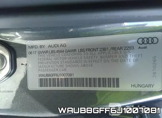WAUB8GFF6J1007081 фото 10
