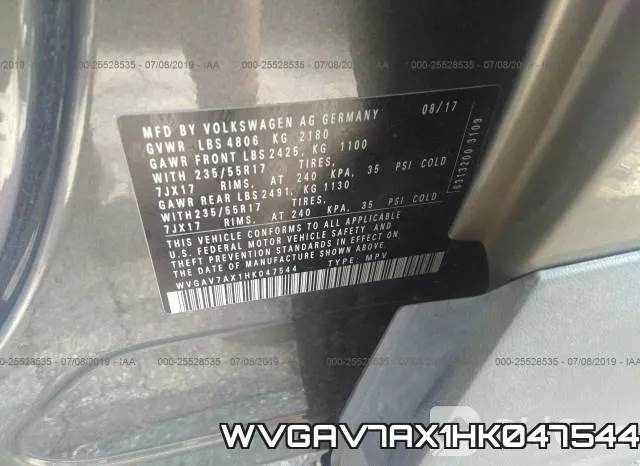 WVGAV7AX1HK047544 фото 10
