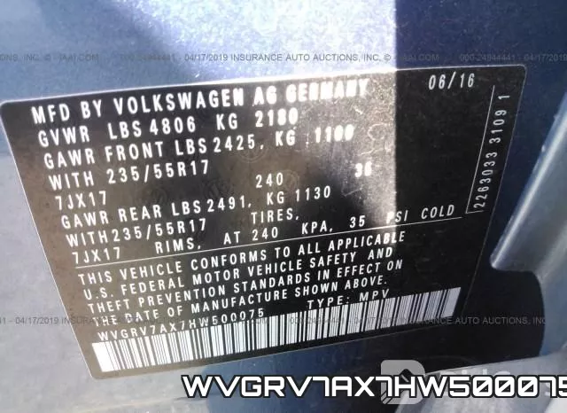 WVGRV7AX7HW500075 фото 10